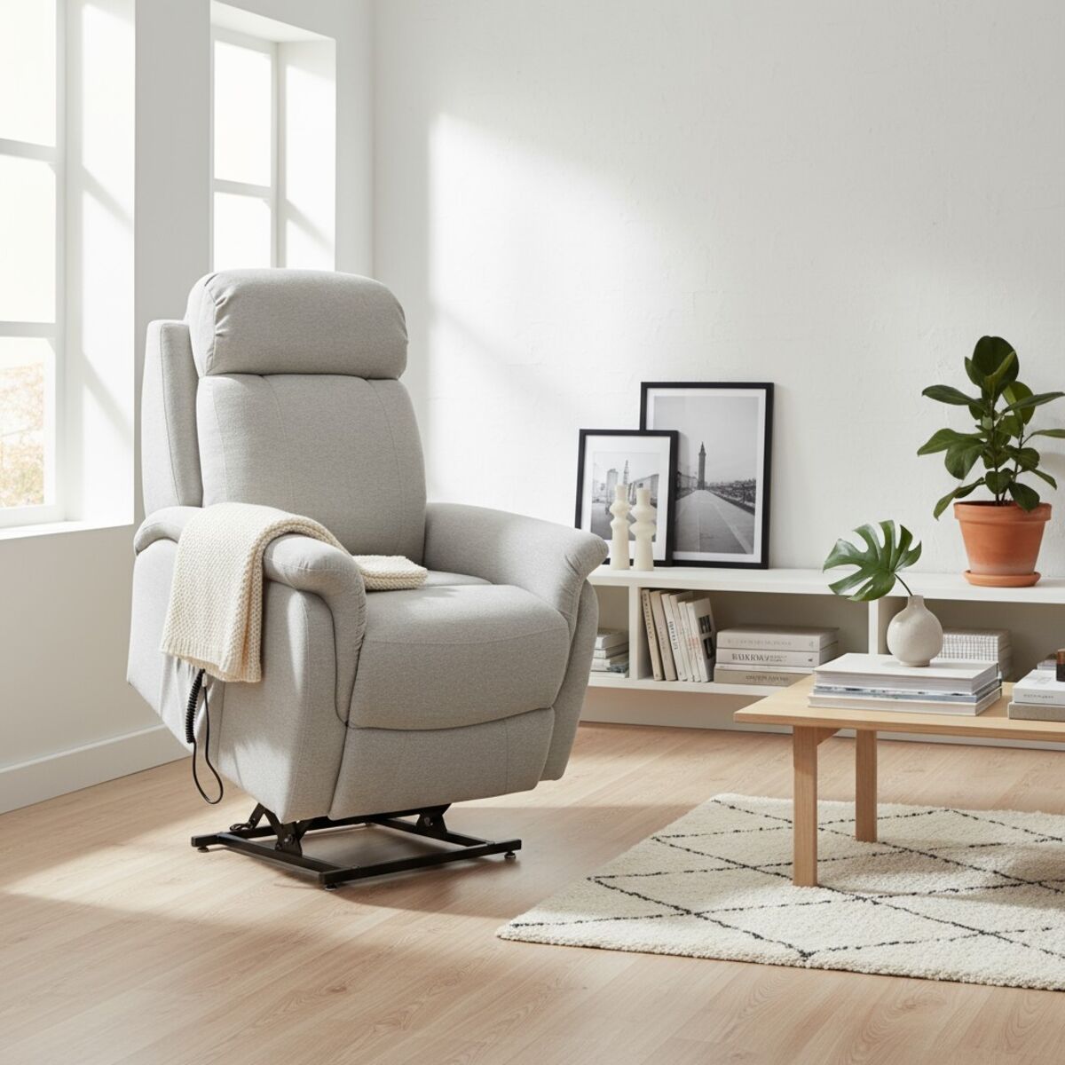 Rubin Air nousuavusteinen mekanismituoli beige Friday